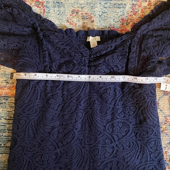 Hinge Blue Lace Top. - Picture 2 of 11